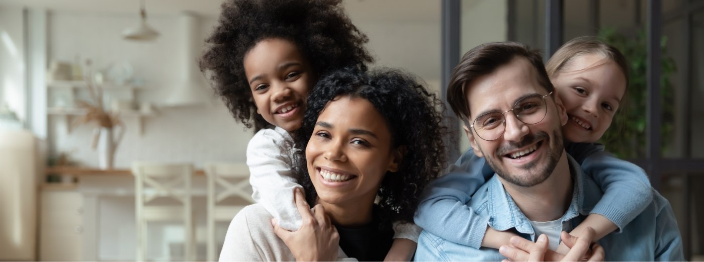 smiling family in Parsippany-Troy Hill